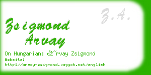 zsigmond arvay business card